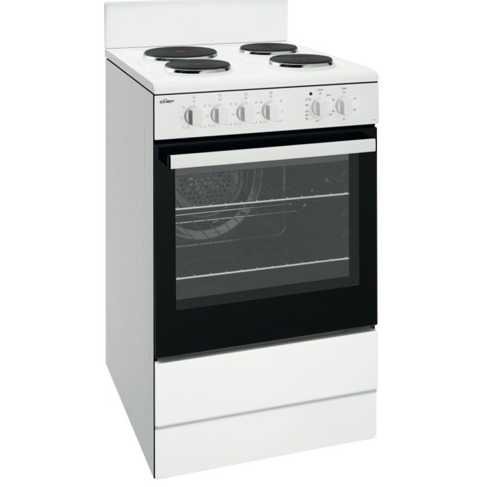Chef 54cm Electric White Freestanding Stove CFE536WB