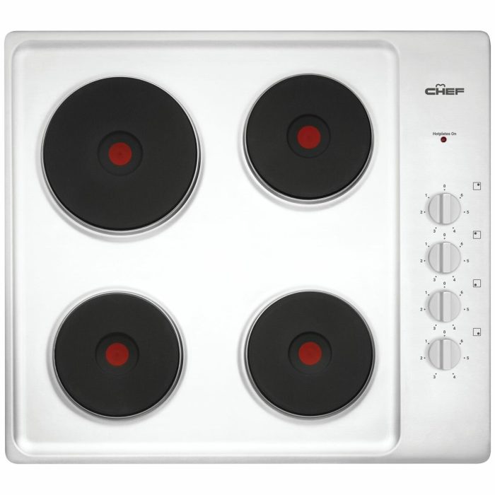 Chef 60cm Stainless Steel 4 Zone Electric Solid Cooktop CHS642SB