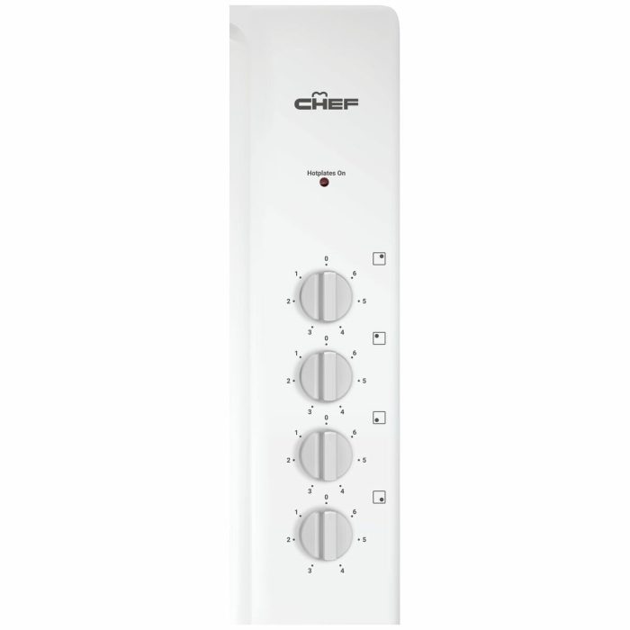 Chef 60cm White 4 Zone Electric Solid Cooktop CHS642WB - Image 2
