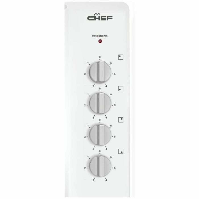 Chef 90cm White 4 Zone Electric Solid Cooktop CHS942WB - Image 2
