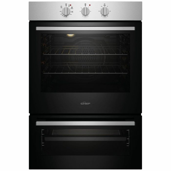 Chef 60cm Multi-Function Electric Built-In Oven with Separate Grill, White CVE662WB