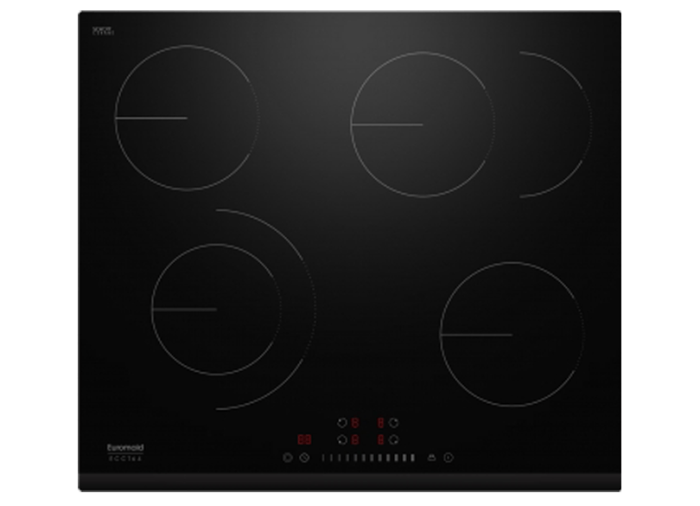 Euromaid 60cm Black Ceramic 4 Zone Cooktop with Touch Controls ECCT64