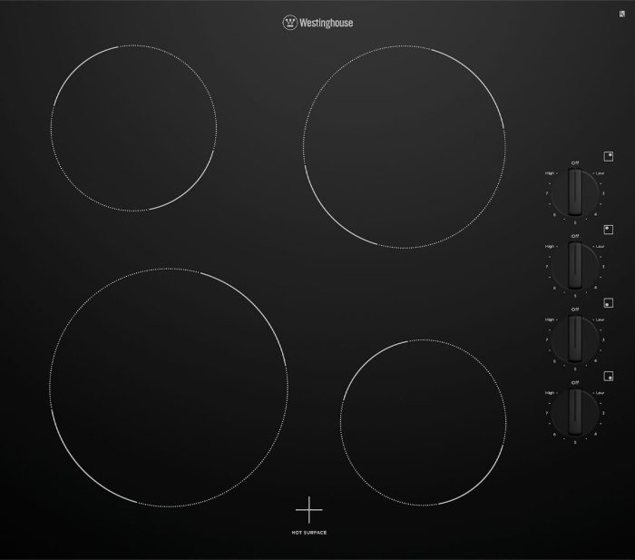 Westinghouse 4 Zone Ceramic Cooktop with Knob Controls WHC642BC